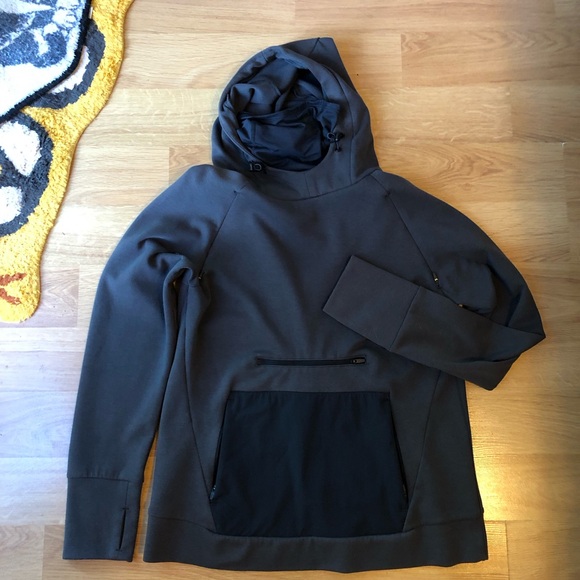 Backcountry brand tricot hoodie in gun metal grey/carbon color. - Picture 5 of 12